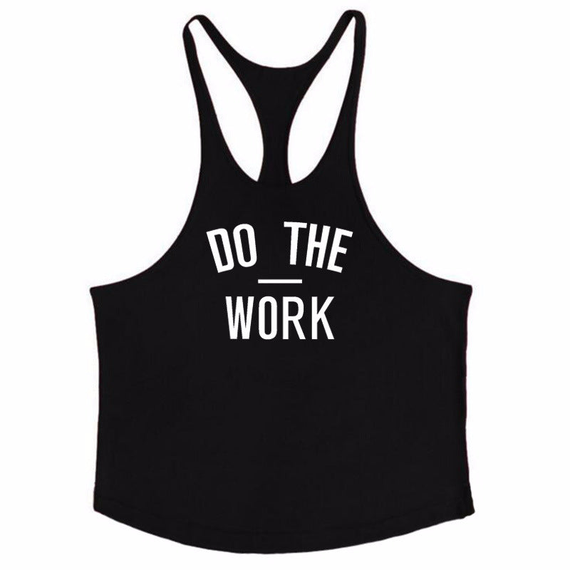 Letter Print Cotton Fitness Vest