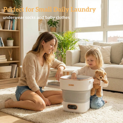 && Promotion Mini Portable Laundry Washer Machine Ideal For Dorm Home And Camping Can Foldable For Small Space