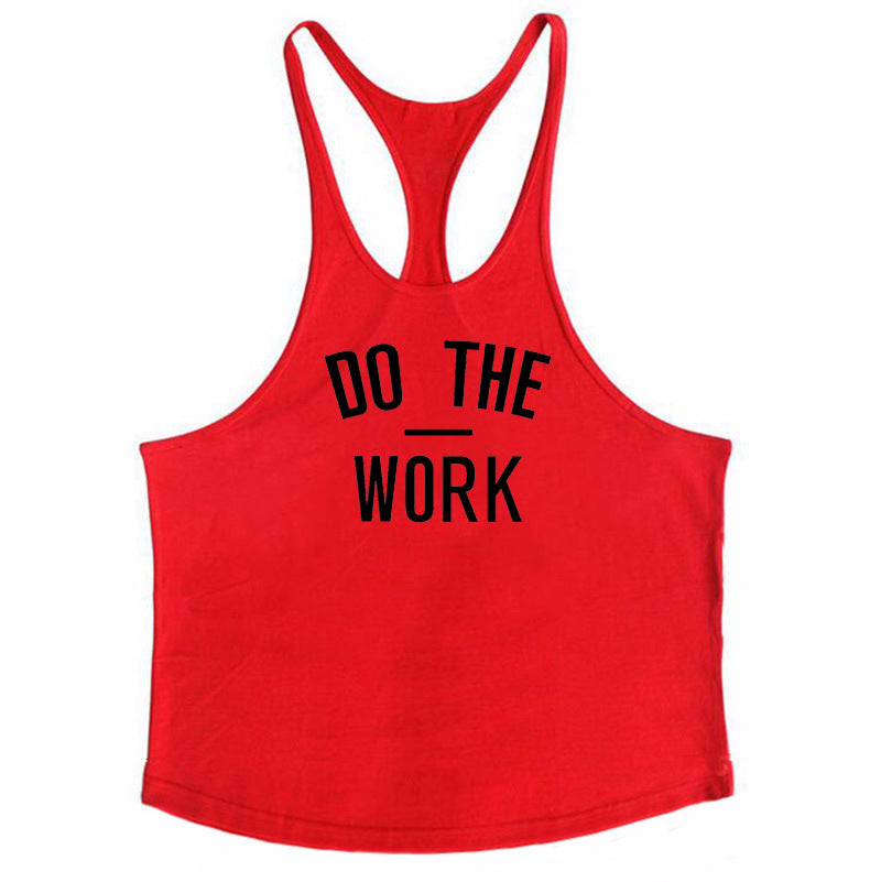 Letter Print Cotton Fitness Vest