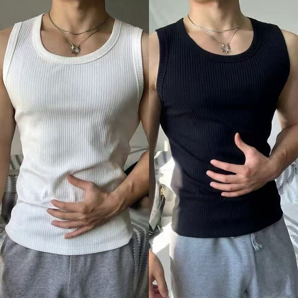 Mens Quick Dry Ribbed Fitness Tank Top