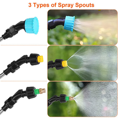 1Pc 1.3Gallon Electric Plant Sprayer Telescopic Rechargeable Garden Sprayer Automatic Handheld Sprayer With 3 Spray Spouts Shoulder Strap For Cleaning Sterilization