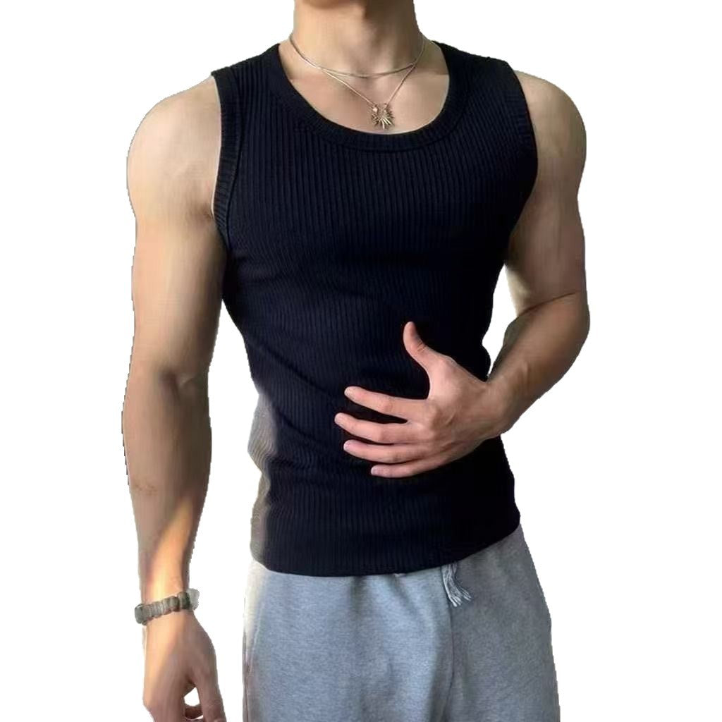 Mens Quick Dry Ribbed Fitness Tank Top
