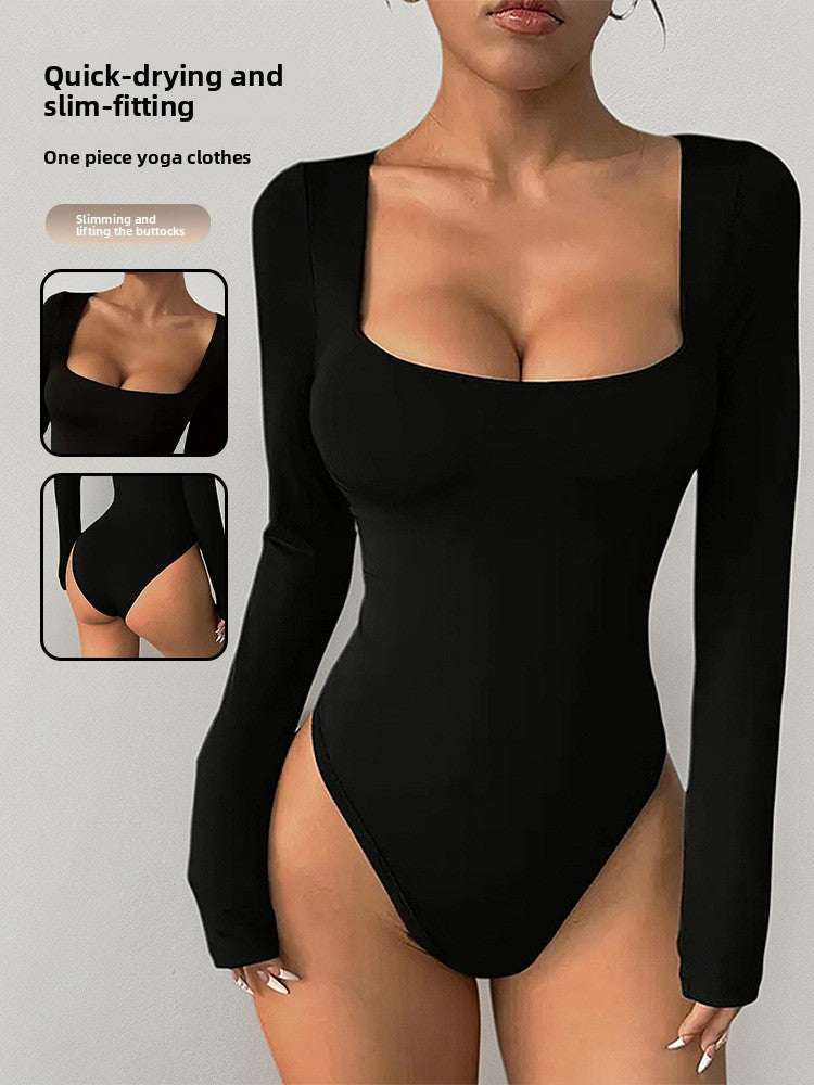 Women Fitness Jumpsuit Long Sleeve Yoga Outfit
