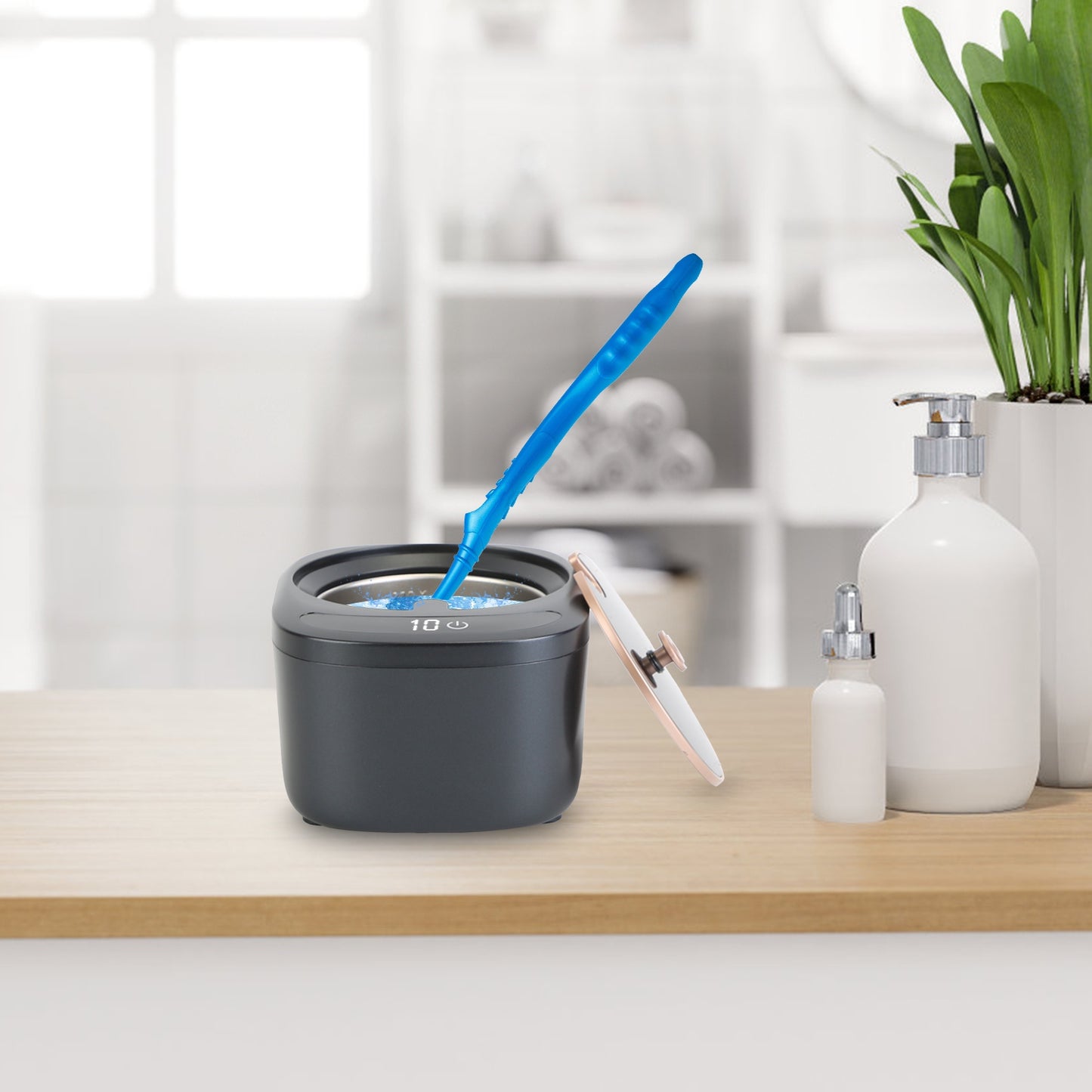 1Pc Ultrasonic Retainer Cleaner 45kHz Ultrasonic Cleaning Machine With 3 Modes 230ML Capacity UV Light For Denture Mouth Guard Aligner Dental Trays Braces Rings Jewelry