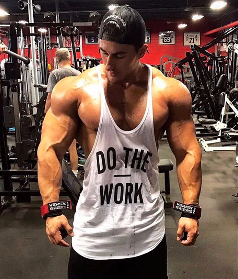 Letter Print Cotton Fitness Vest