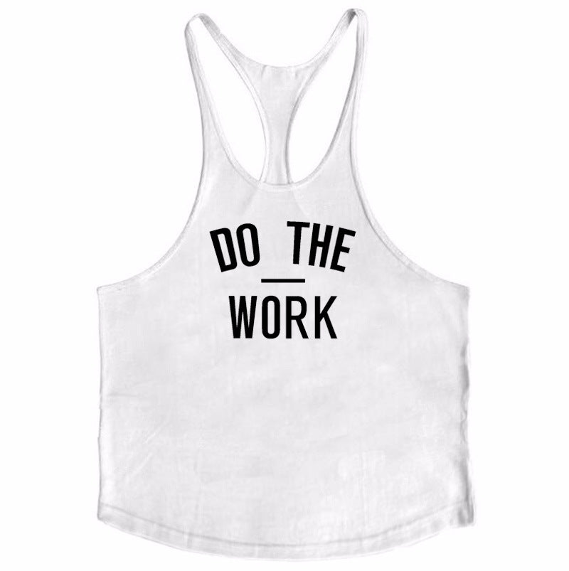 Letter Print Cotton Fitness Vest