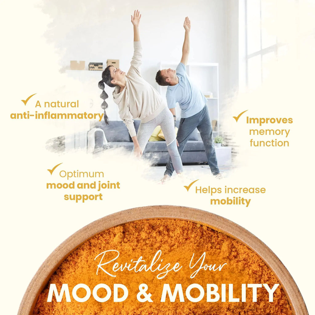 Turmeric Supplement Mood Mobility and Joint Support Supplement 1000 Mg 120 Pills (Best For Depression and Anxiety)