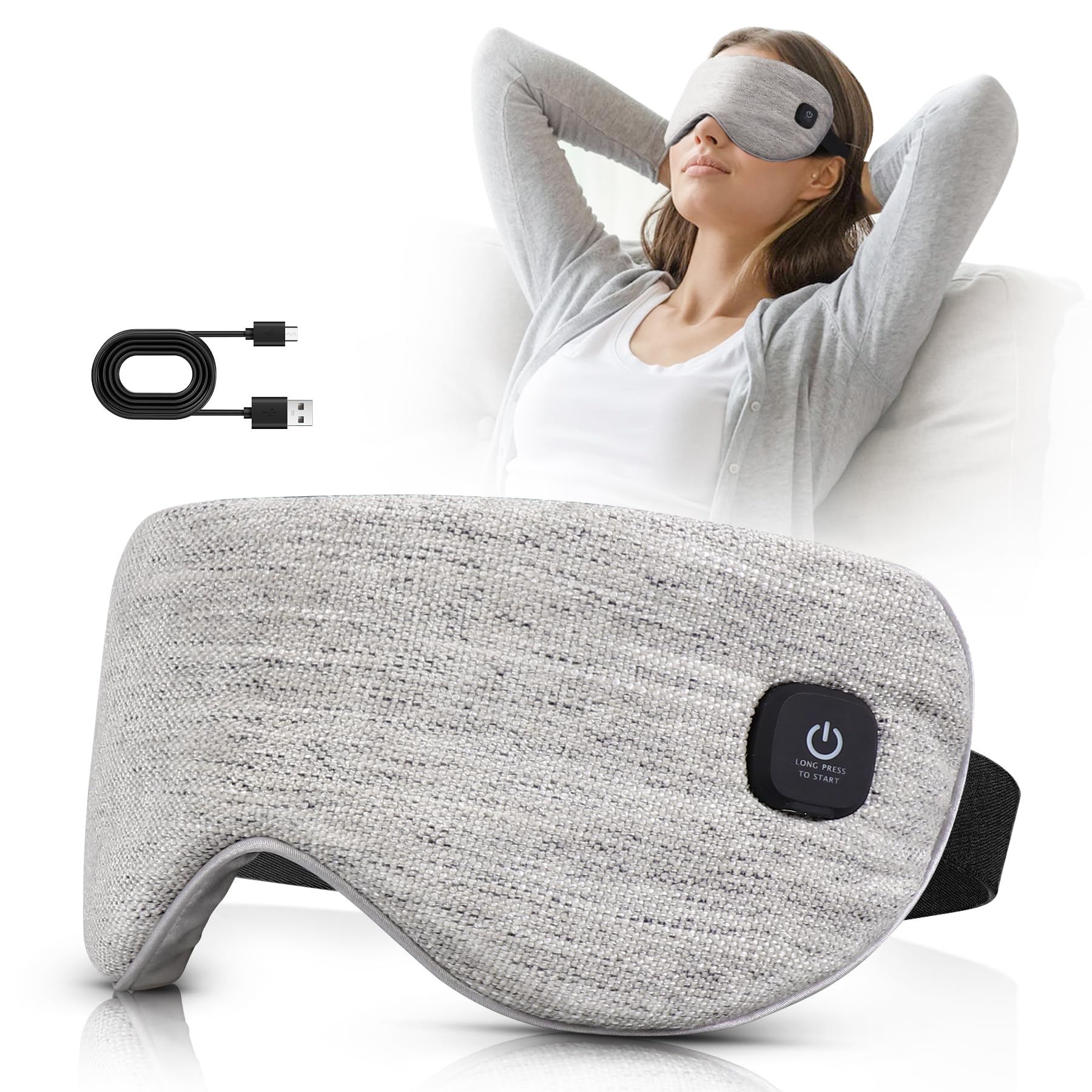 Cordless Heated Eye Relief Mask for Dry Eyes, Eye Bags, Stye and Migraines (Best For Eye Bags, Dry Eyes, and Stye)