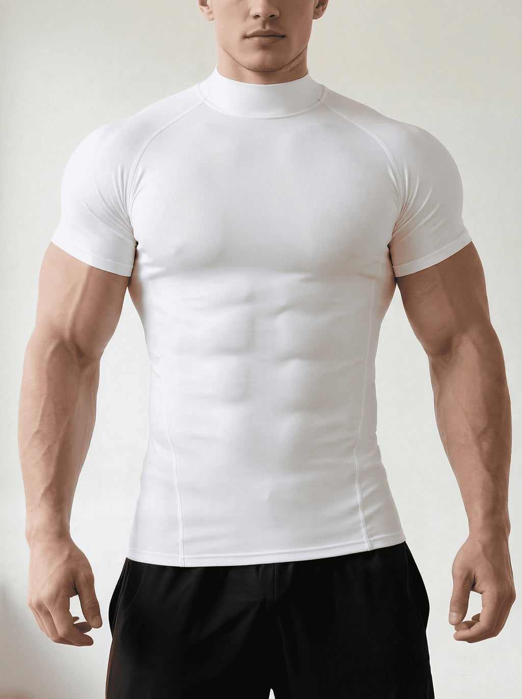 Mens High-Neck Fitness Compression Shirt