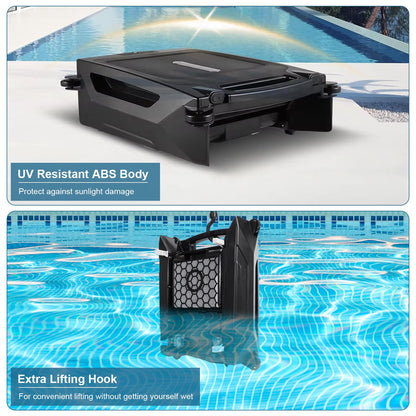 1Pc Solar Powered Robotic Pool Skimmer Automatic Swimming Pool Surface Cleaner With 2 Cleaning Modes Dual Charging Methods IPX7 Waterproof 1937sq.ft Coverage APP Control
