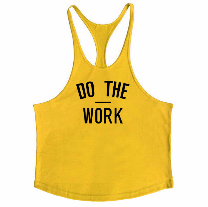 Letter Print Cotton Fitness Vest