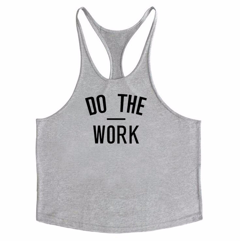 Letter Print Cotton Fitness Vest
