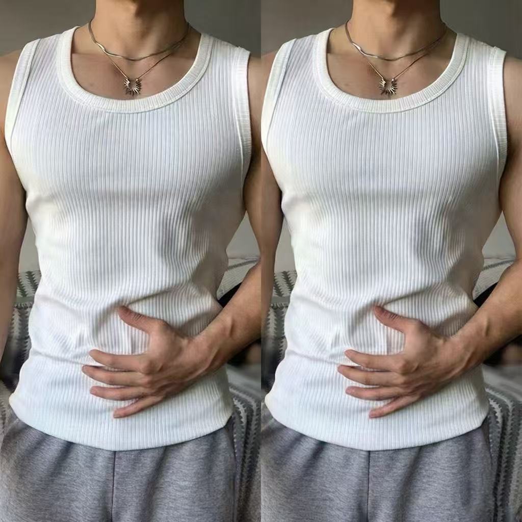 Mens Quick Dry Ribbed Fitness Tank Top